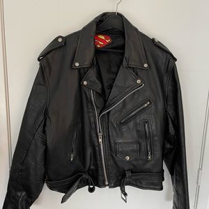 Vintage Leather motorcycle jacket- XL slightly cropped